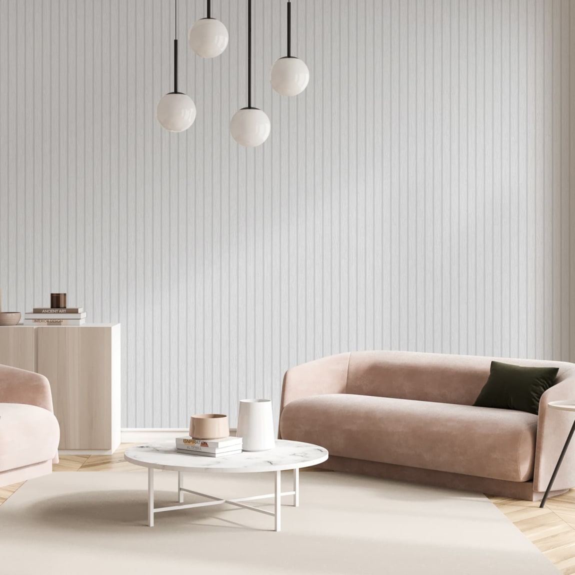 Crystal Wooden Slats White Wallpaper